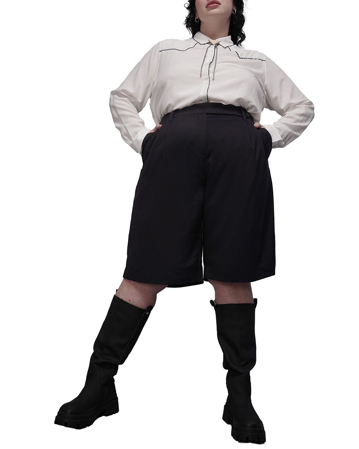 The Empower Wide Leg Short, BLACK / Black, alternate image number 3