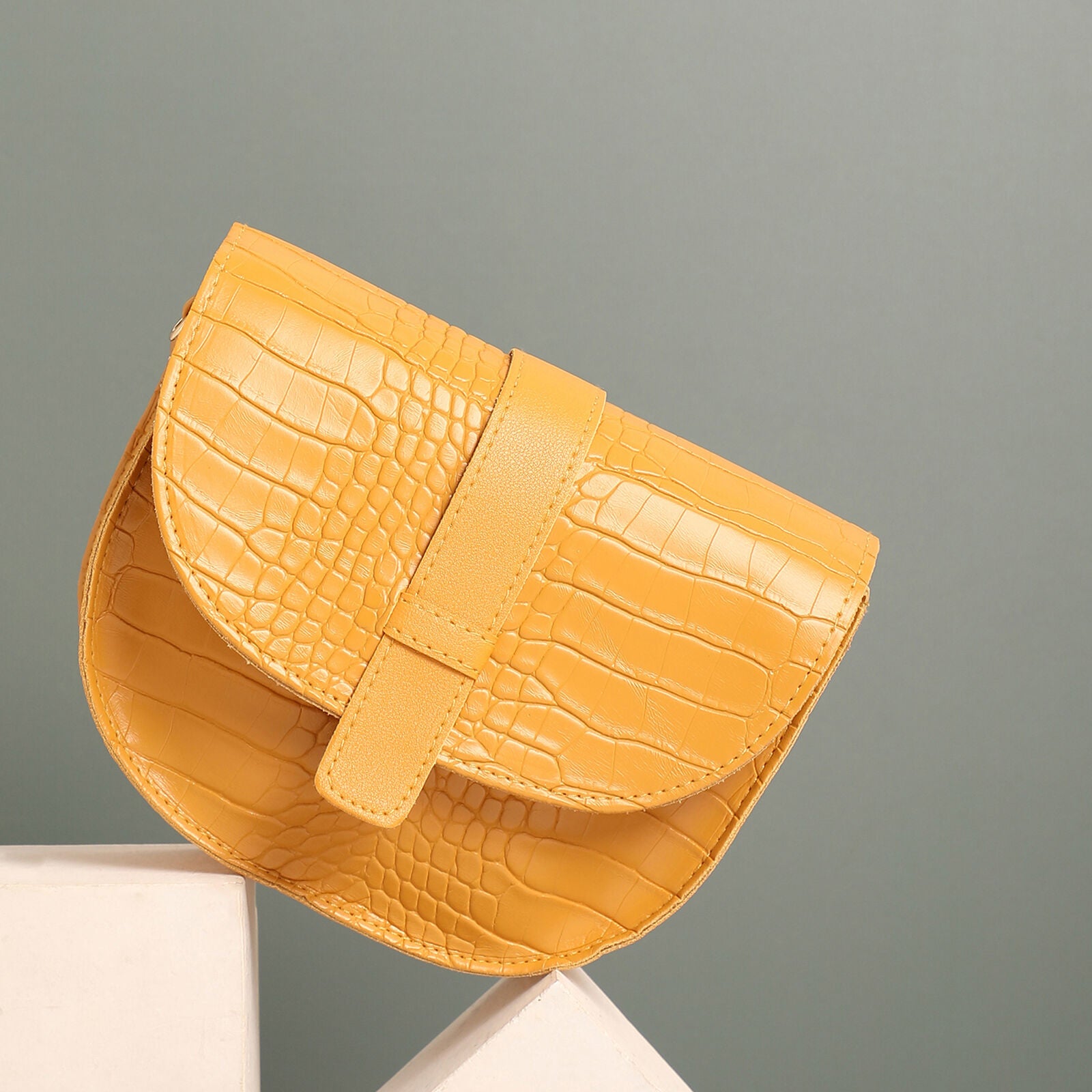 Haute Sauce Women's Croc Curve Sling Bag, Yellow / Yellow, alternate image number 1