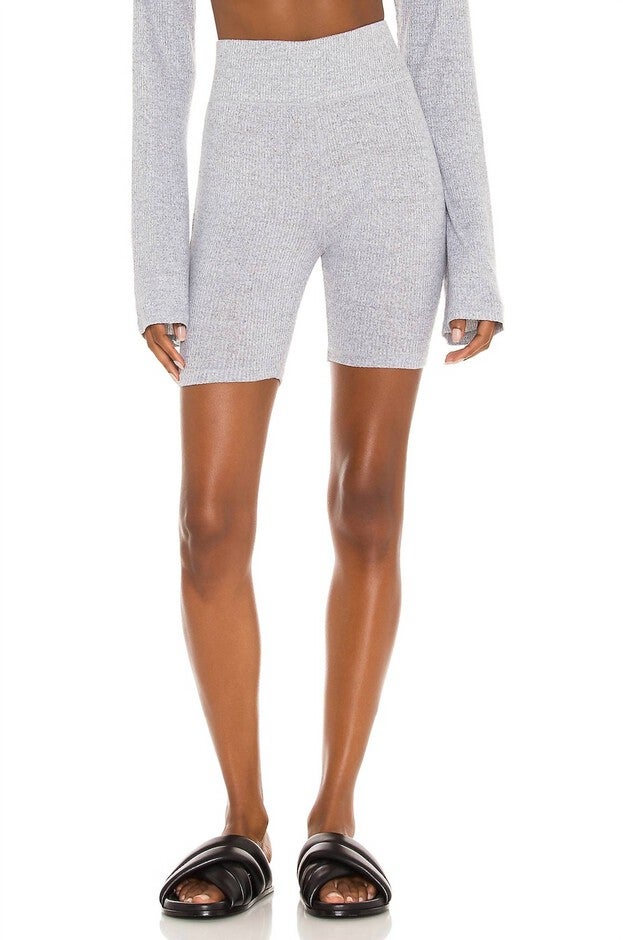 The Knit Rib Bike Short In Light Grey, Light Grey / Light Grey, hi-res image number null