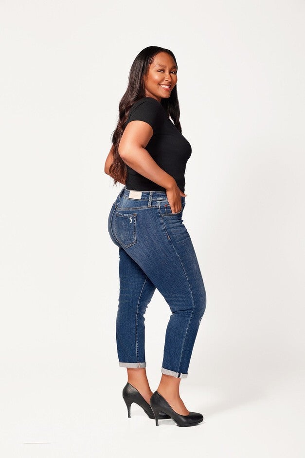 Denim Mid Rise Boyfriend Jeans, Ellie / Medium Wash, alternate image number 1