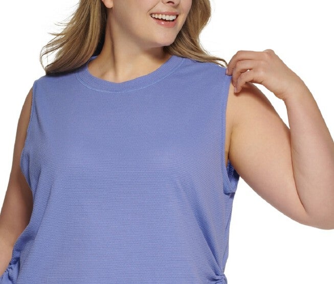 Calvin Klein Women's Performance Plus Tie Hem Tank Top Purple Size 3X, , alternate image number null