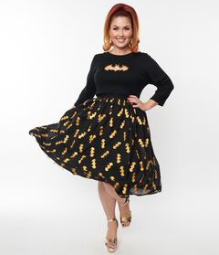 DC Comics x Unique Vintage Batgirl Logo Tulle Hilty Skirt