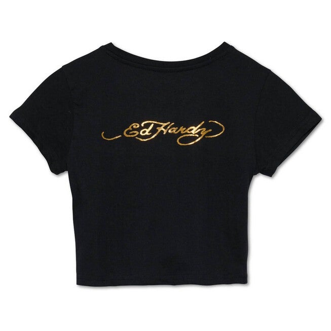 TIGER HEART BABY TEE IN BLACK, , alternate image number null