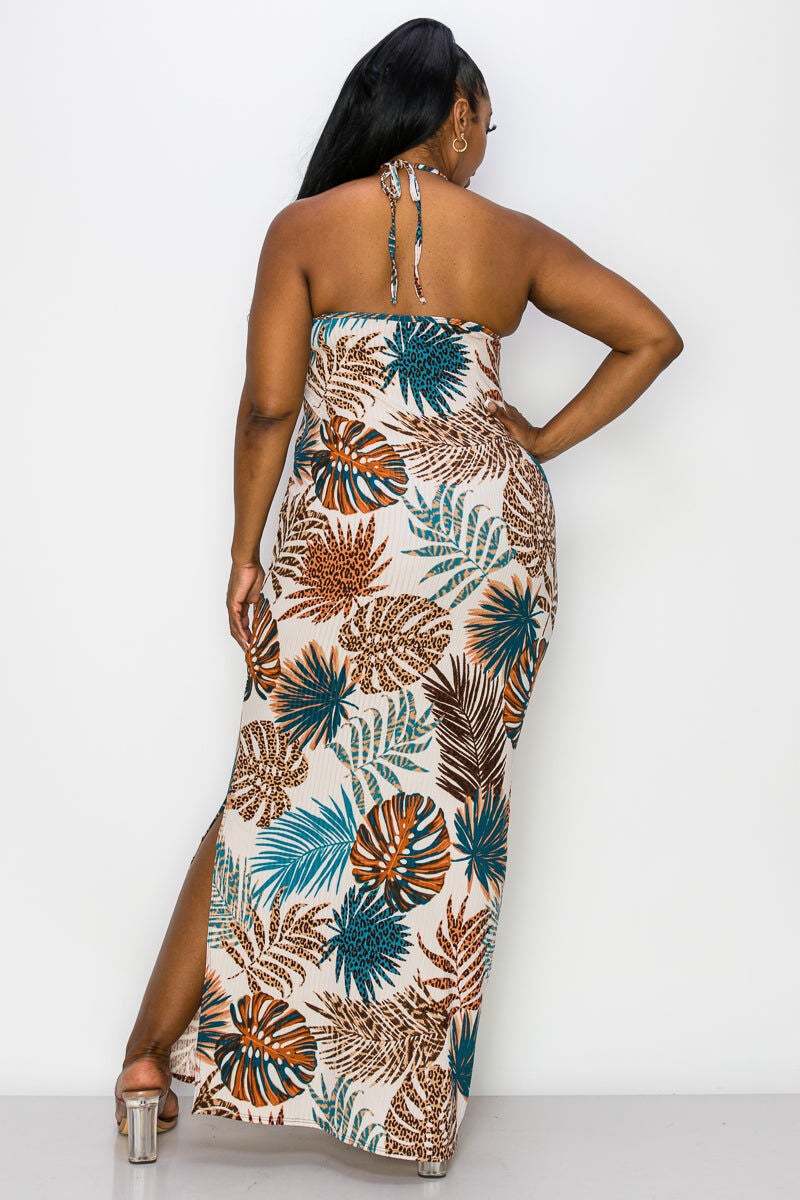 MALIA HALTER NECK MAXI DRESS, , alternate image number 7