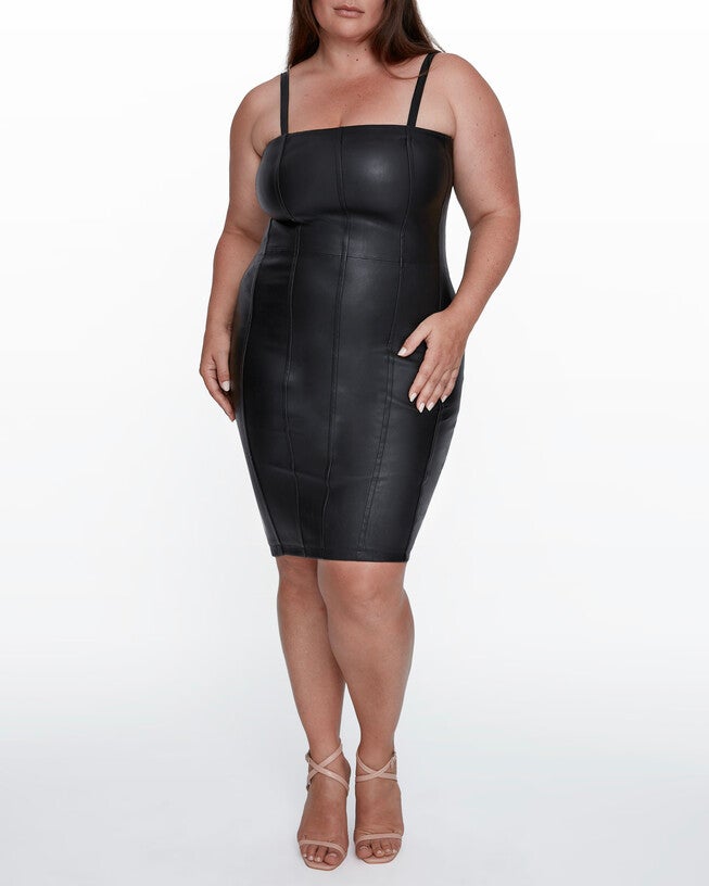 Revenge Stretch Leather Dress | Dia & Co Revenge Stretch Leather Dress | Dia & Co
