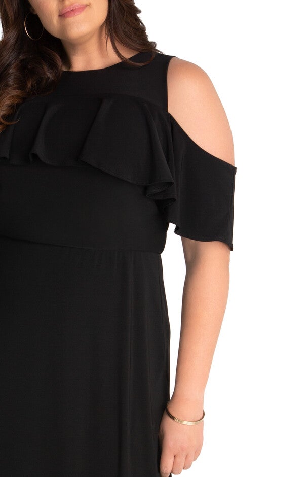 Piper Cold Shoulder Maxi Dress, BLACK NOIR / Black, alternate image number null