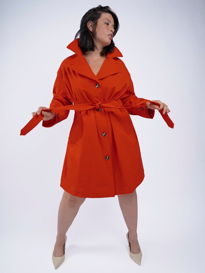 SEE ROSE GO WATER RESISTANT TRENCH COAT, Poppy / Red, hi-res image number null