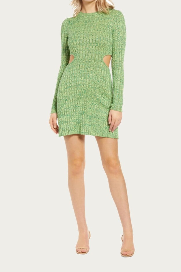DOVE MINI DRESS IN MARLED GREEN, , alternate image number 5