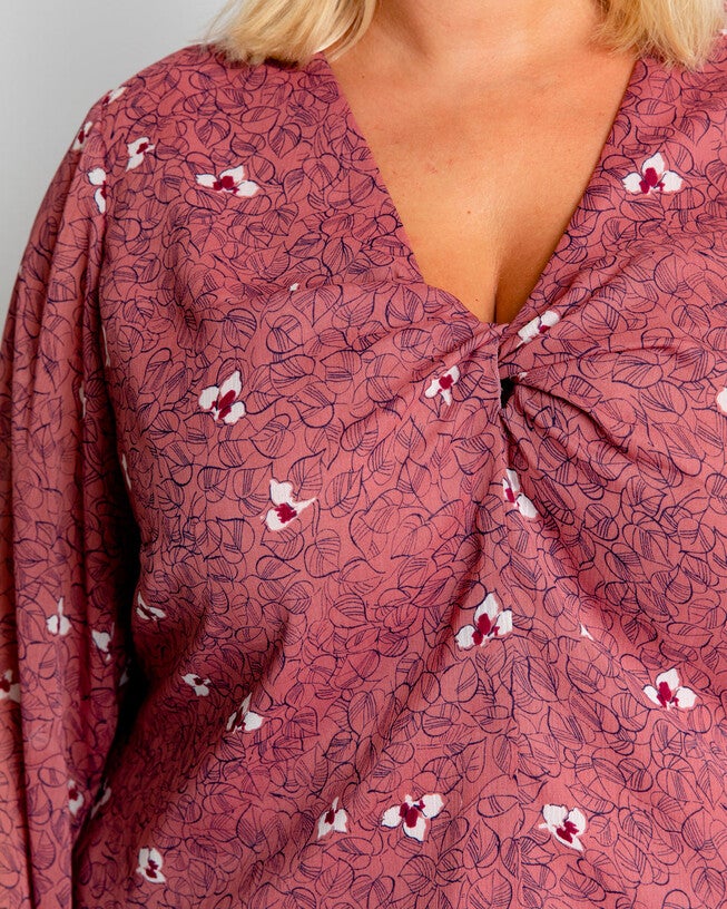 Amboy Twist Blouse, Mauve / Mauve, alternate image number null