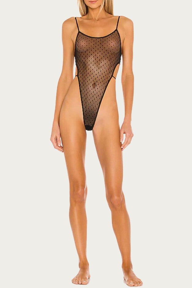 COUCOU LOLA MINIMAL BODYSUIT IN BLACK, Black / Black, alternate image number null
