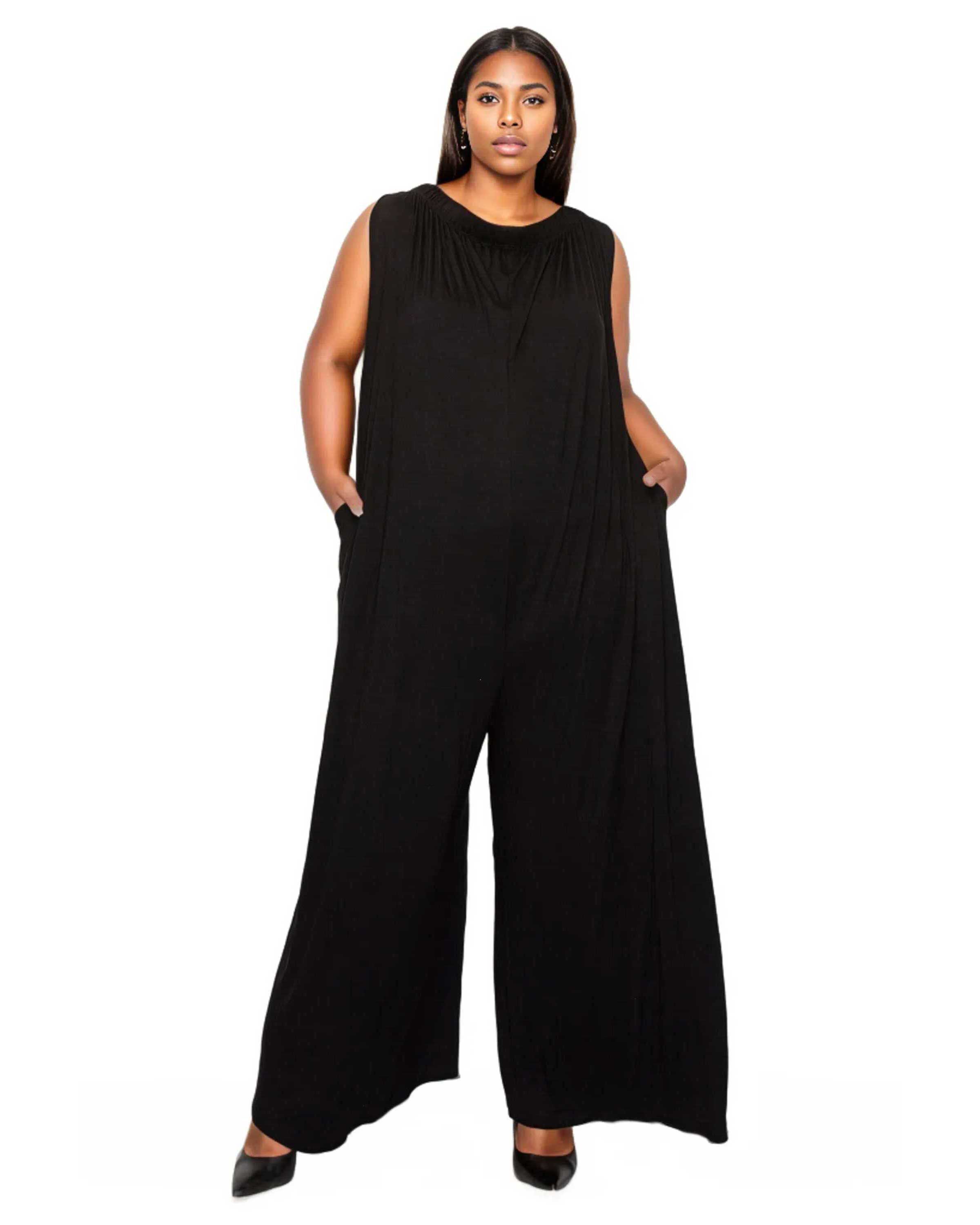 Olson Wide Leg Pocket Jumpsuit, Black / Black, hi-res image number 0