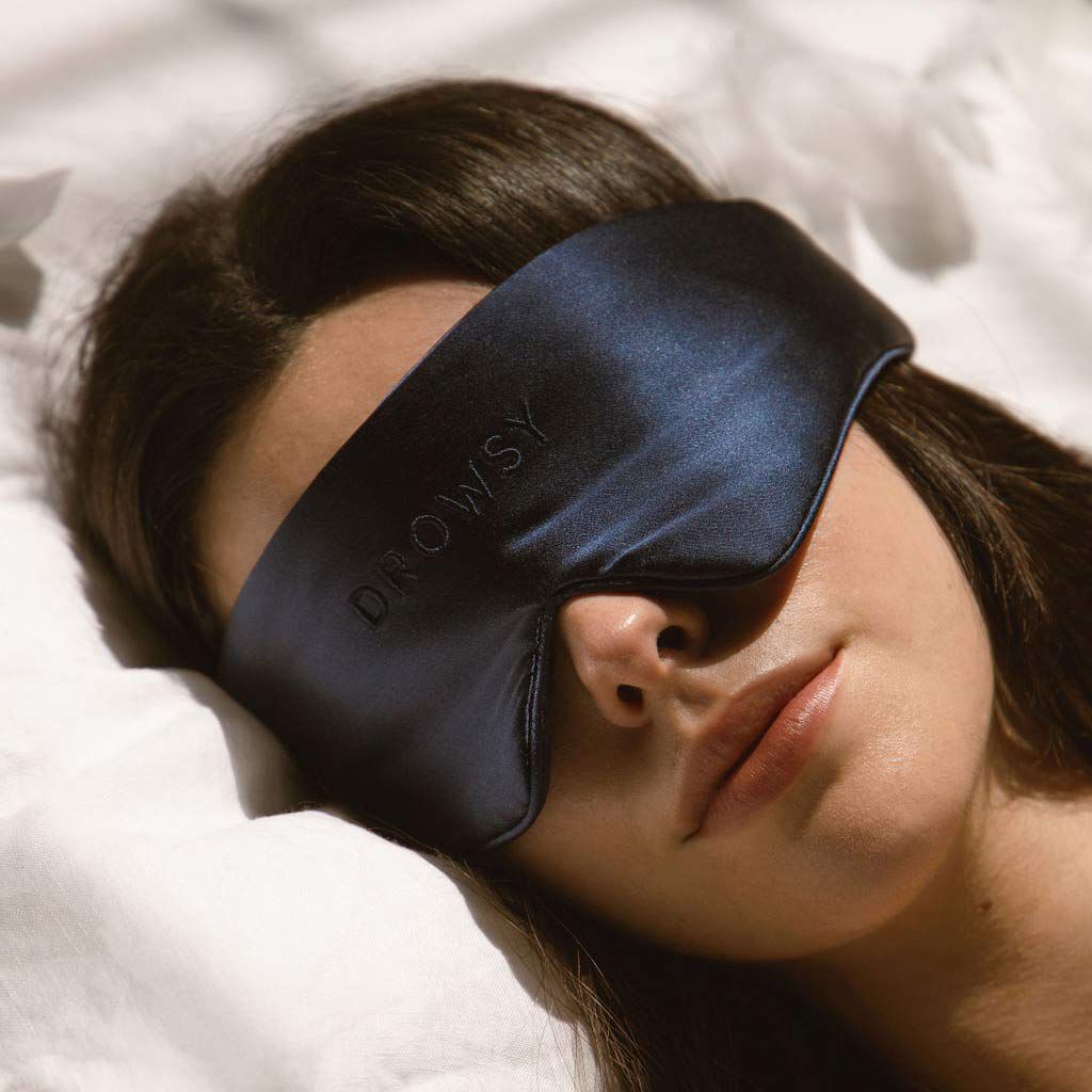 Featherweight Silk Sleep Mask, Midnight Blue / Navy, alternate image number 3