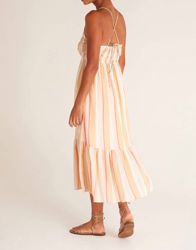 JAZMIN STRIPED MAXI DRESS IN ORANGE MULTI, , alternate image number null