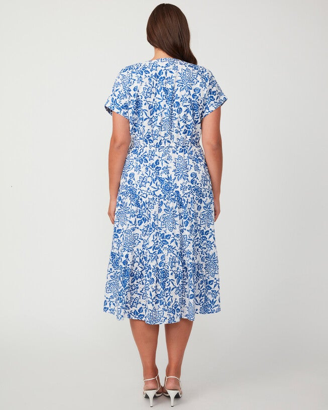 Cote d'Azur Broderie Midi Dress, MilkAzure / Azure Blue, alternate image number null