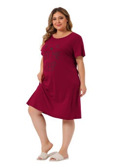 Cute Print Lounge Sleepwear Nightgown