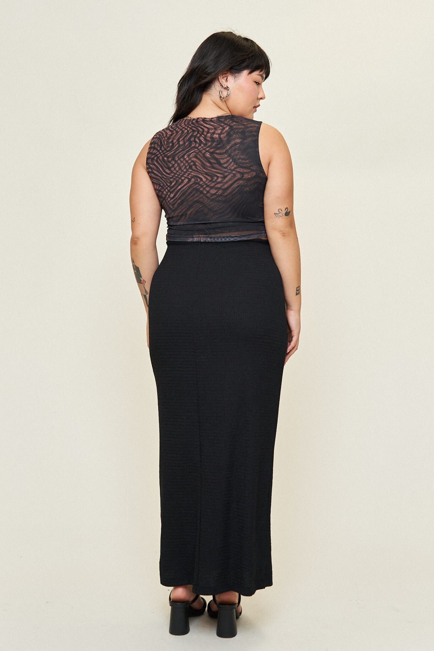 Alex Maxi Skirt, Black / Black, alternate image number 3