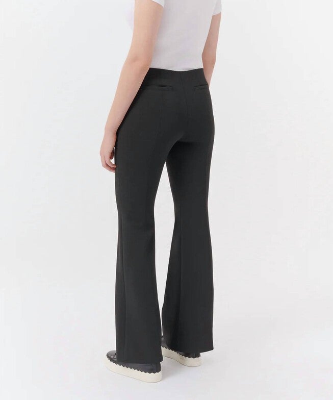 PONTE FLARE PANT IN BLACK, Black / Black, alternate image number null