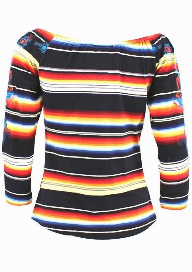 WOMEN'S SUNRISE SALTILLO KNIT TOP IN MULTI, , alternate image number null