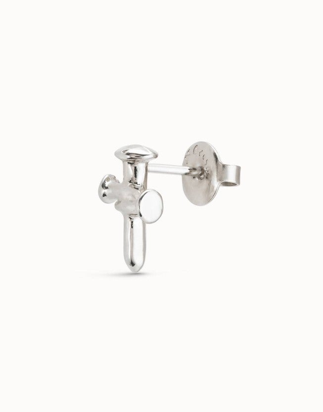 CROSS PIERCING STUD EARRINGS IN SILVER PLATED, , alternate image number 3