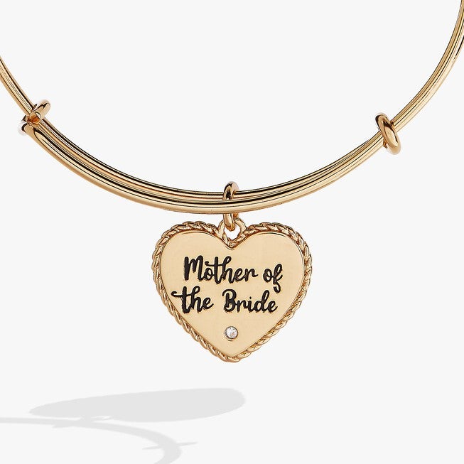 Mother Of The Bride Heart Bangle, Silver / Silver, hi-res image number 0