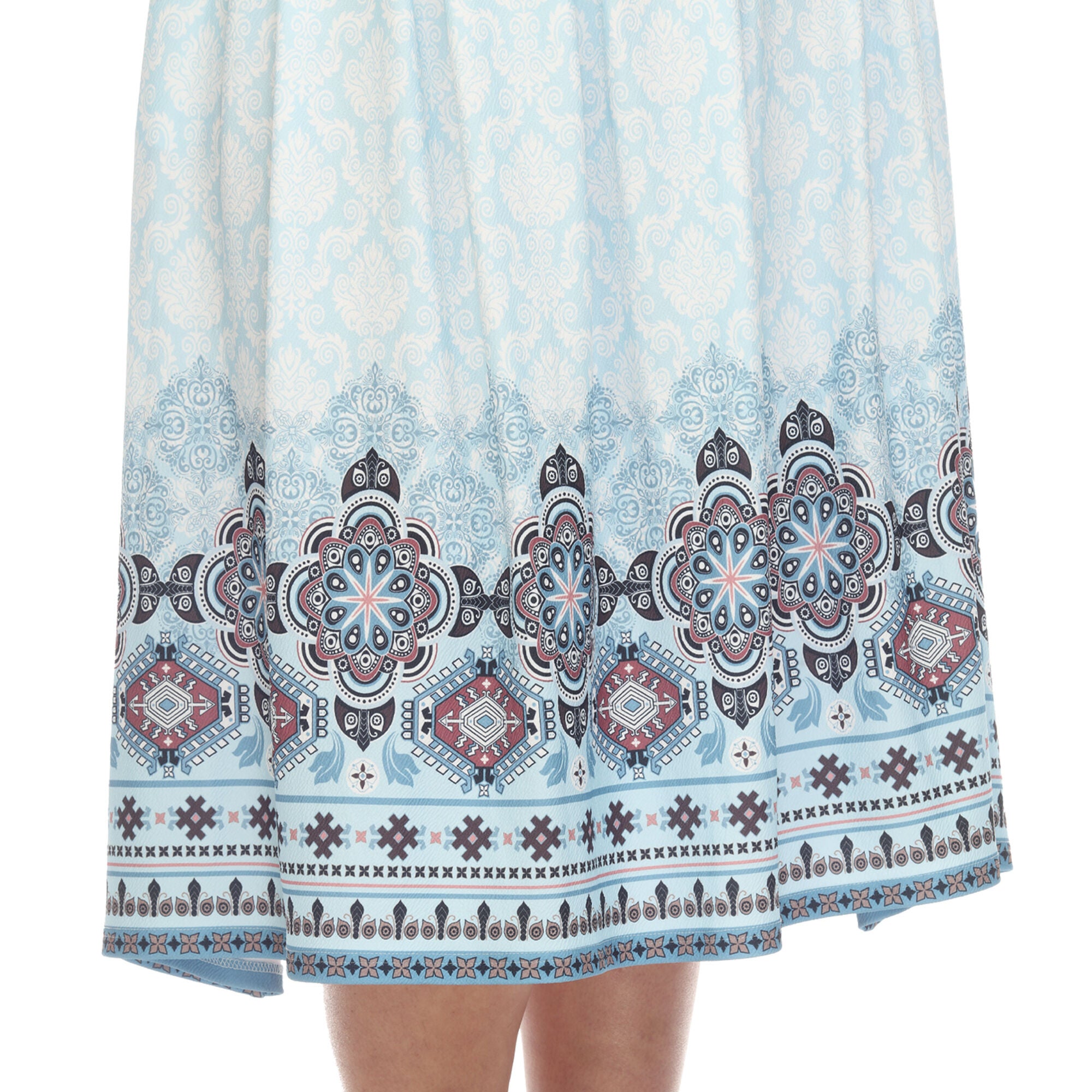 Pleated Skirt with Border Prints, , alternate image number 8