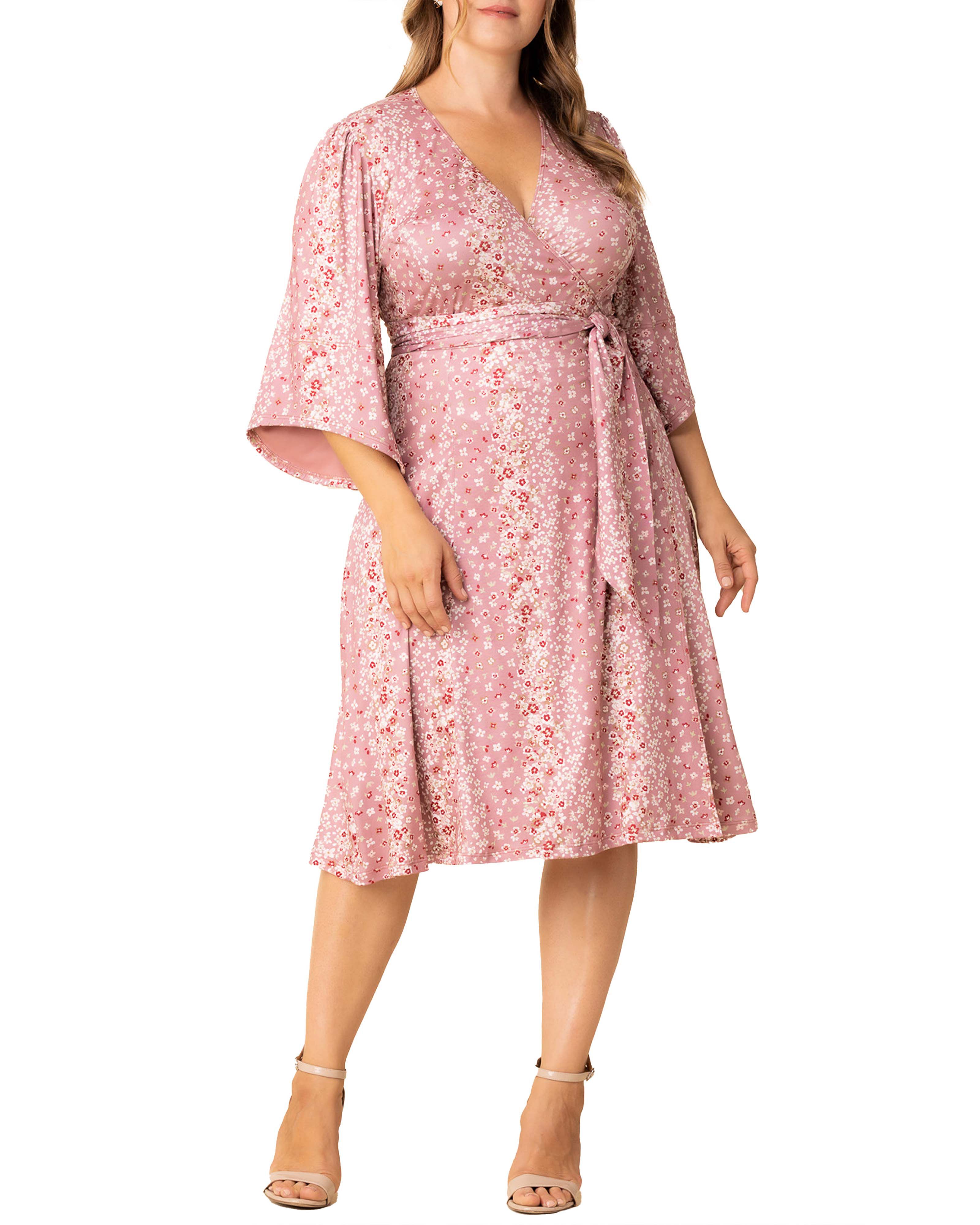 Gemini Wrap Dress, PINK FLORAL FALLS / Pink, hi-res image number 0