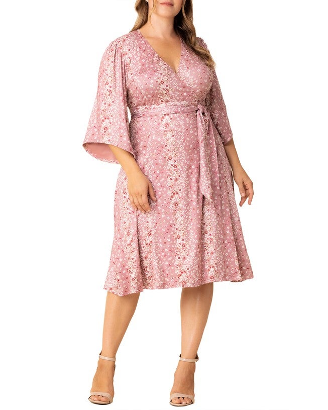 Gemini Wrap Dress, PINK FLORAL FALLS / Pink, hi-res image number 0