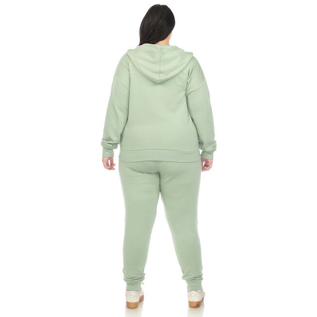 Two Piece Fleece Tracksuit Set, Sage / Sage Green, alternate image number null