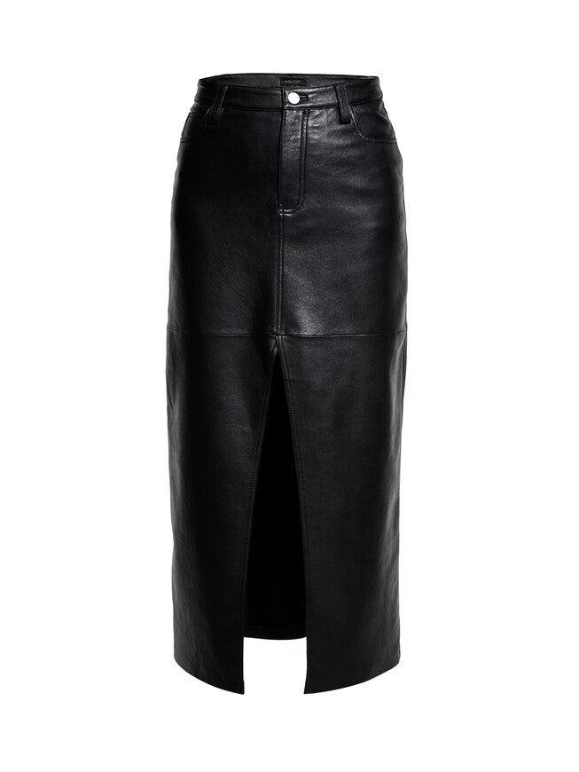 Imogen Recycled Leather Skirt, Black / Black, hi-res image number 0