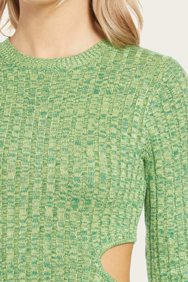 DOVE MINI DRESS IN MARLED GREEN, Marled Green / Forest Green, alternate image number 4