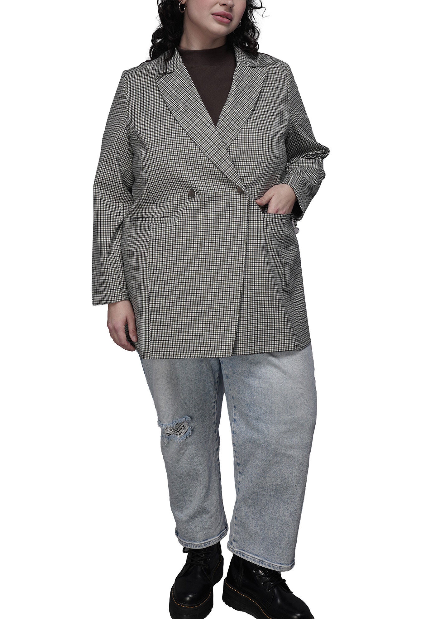 The Empower Zipper Double Breasted Blazer, DARK TEAL / Teal, alternate image number 5