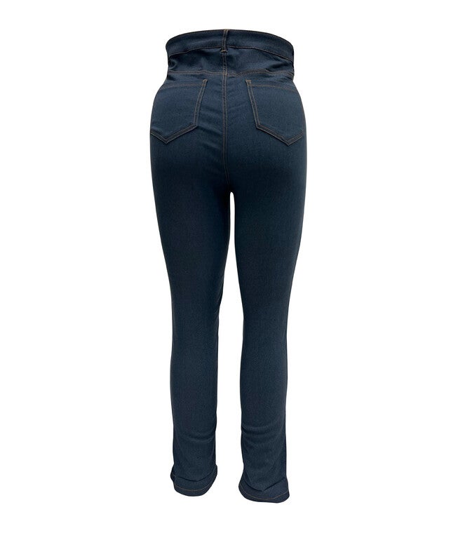 Unique Vintage Indigo Denim Cuffed Jeans, , alternate image number null