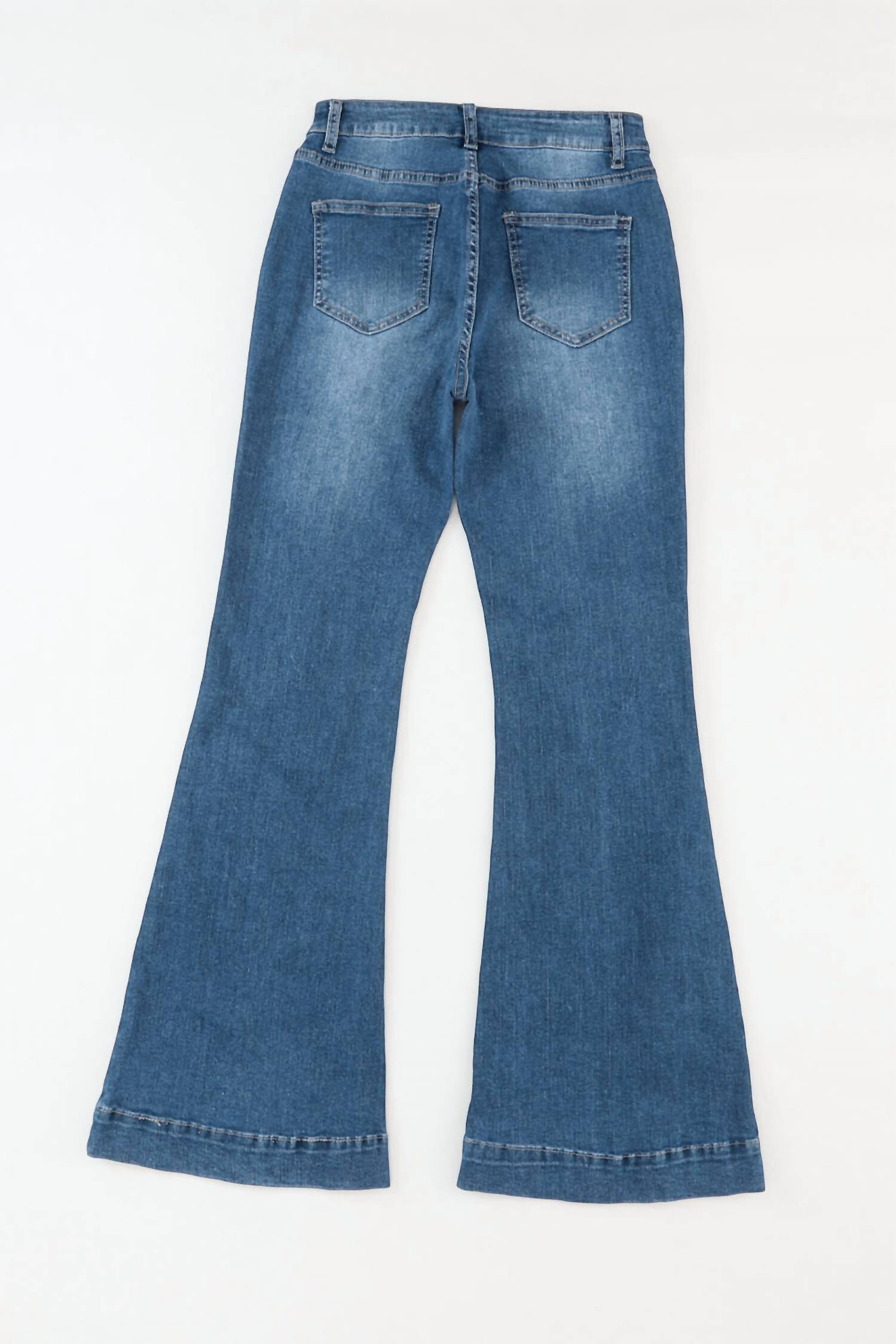 HIGH WAISTED BELL BOTTOM JEAN, Dark Wash / Dark Wash, alternate image number 3