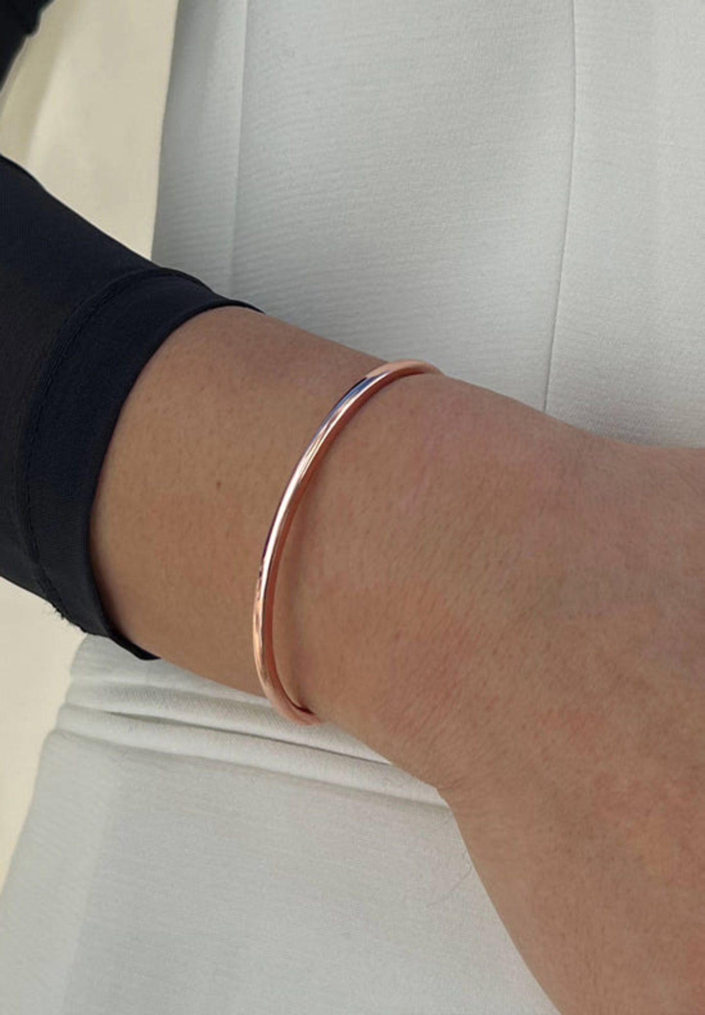 SUCCESS 2-Way Convertible Stacking Cuff Bracelet, Rose Gold / Pink, alternate image number 4