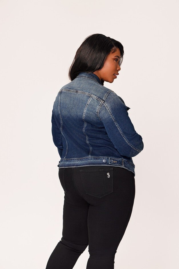 Denim Jacket in 25 inches Length, Autumn / Medium Wash, alternate image number 3