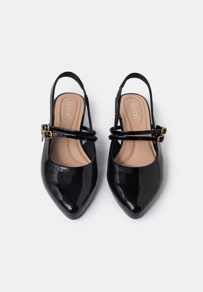 Aria Double Strap Pointy Toe Mary Jane, Black / Black, alternate image number 3