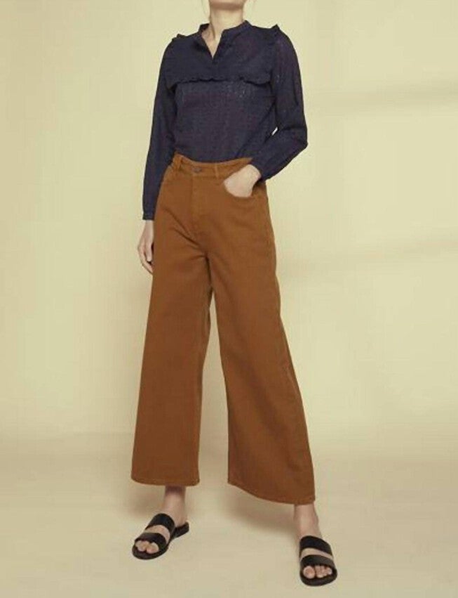 Ariel Twill Trousers in Hazelnut, , alternate image number null
