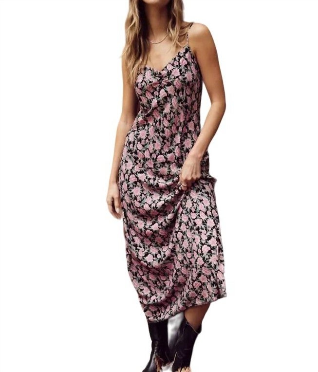 LARK FLORAL SLIP DRESS IN MAUVE, Mauve / Pink, hi-res image number null