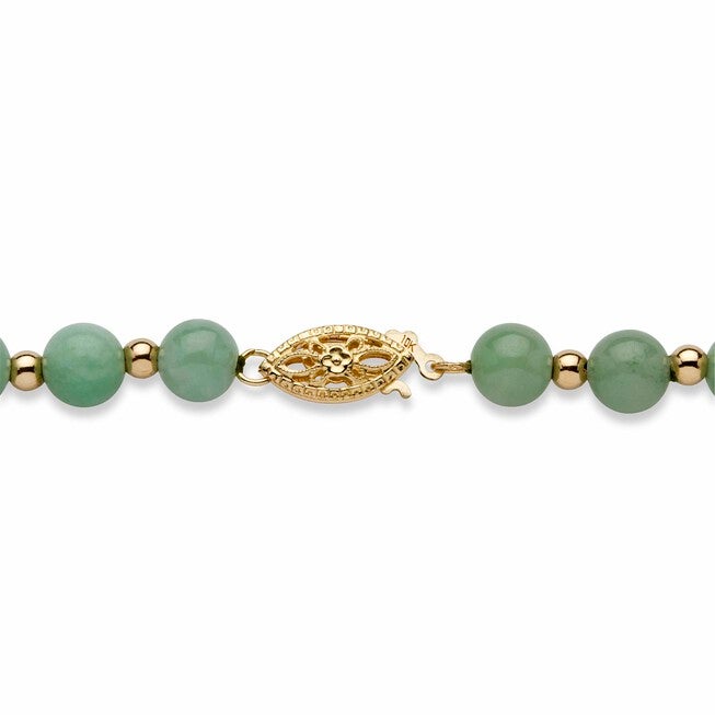 Jade 10k Yellow Gold Beaded Graduated Necklace 18 inches, , alternate image number null