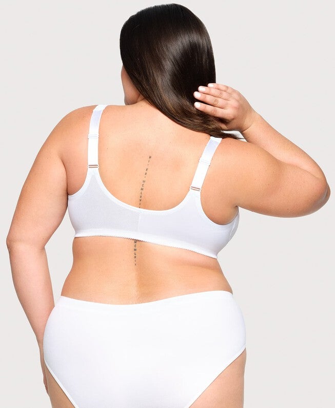 WonderWire Front-Closure Stretch Lace Bra, White / White, alternate image number 3