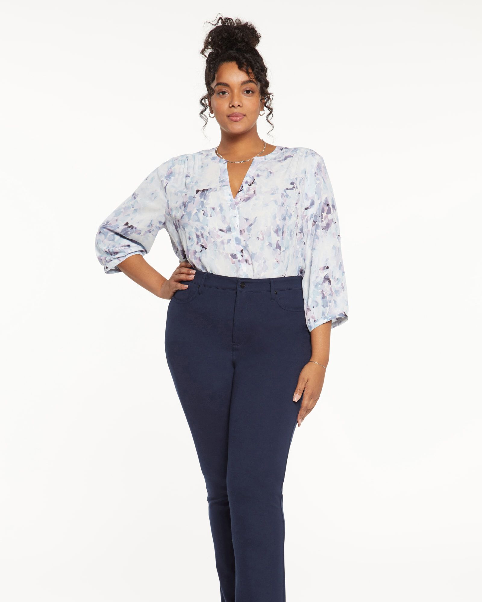 Marilyn Straight Pants, Oxford Navy / Navy, hi-res image number 0