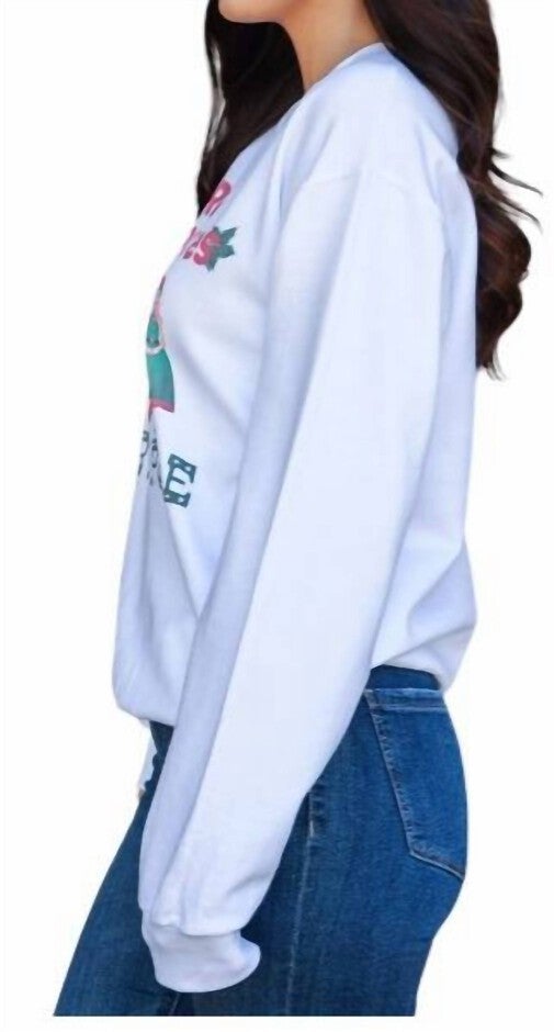 REAL HOUSEWIVES OF THE NORTH POLE SWEATSHIRT IN WHITE, , alternate image number null
