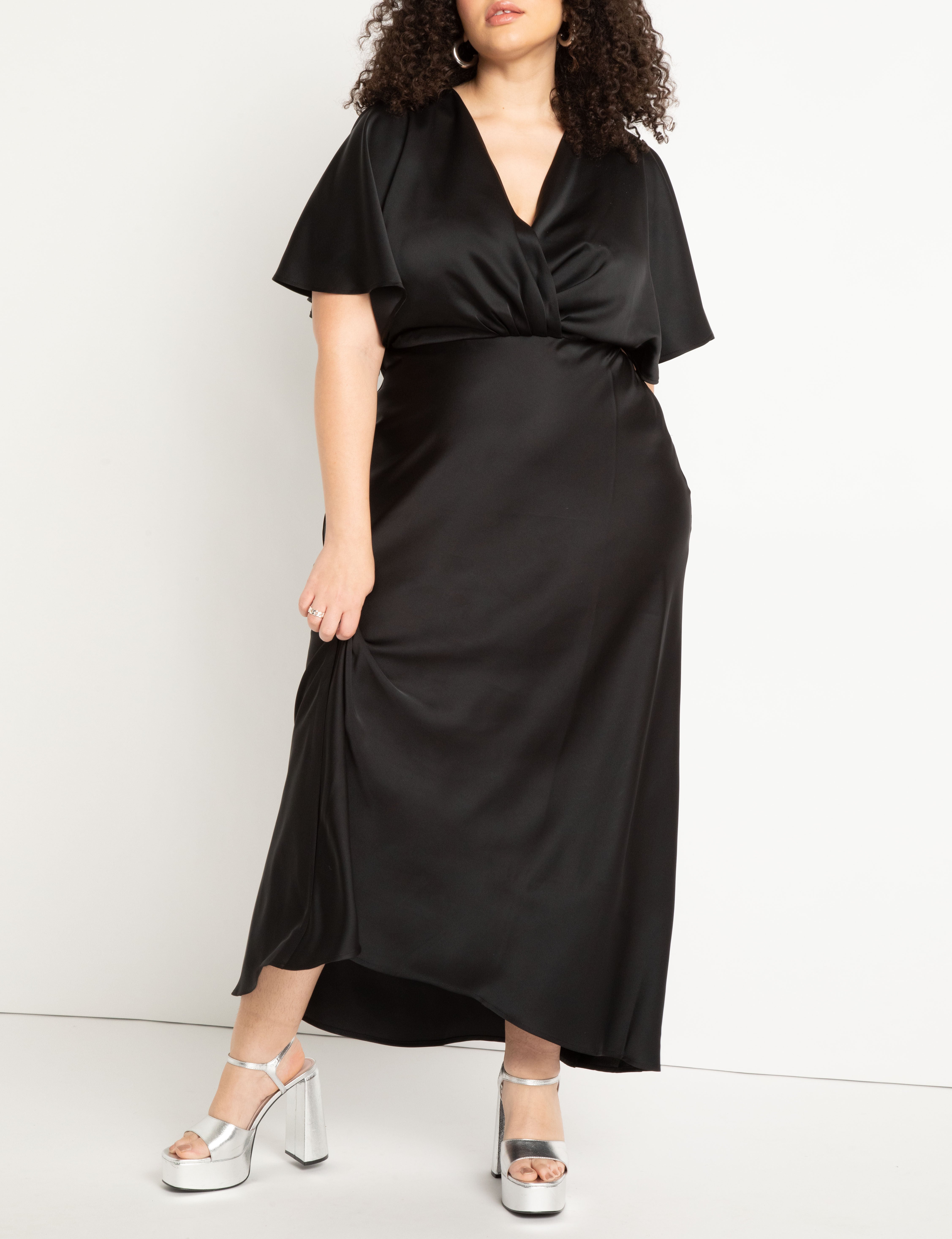 Kimono Sleeve Maxi Dress, Black Onyx / Black, hi-res image number 0