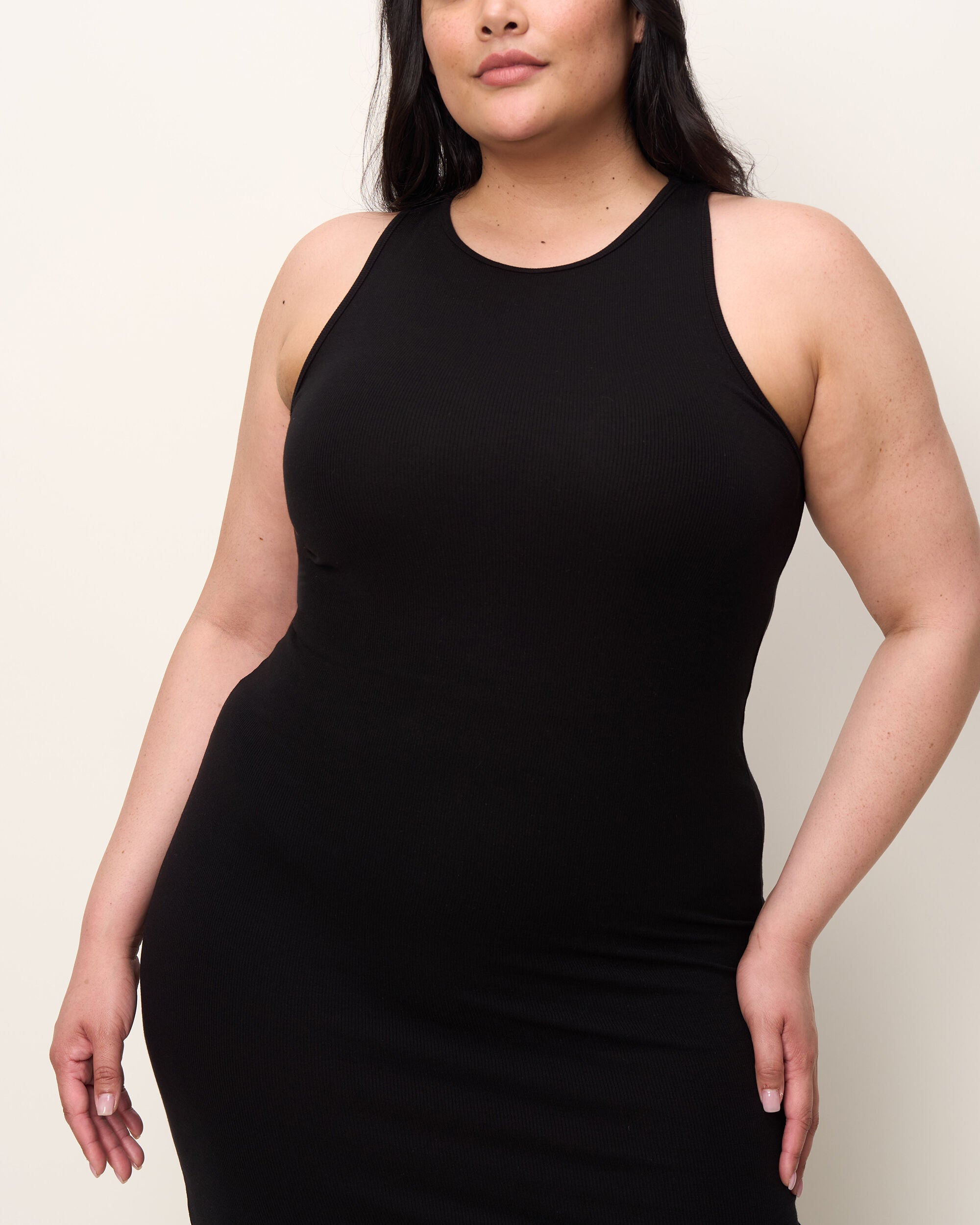 The Racerback Midi Dress, Onyx / Black, alternate image number 1