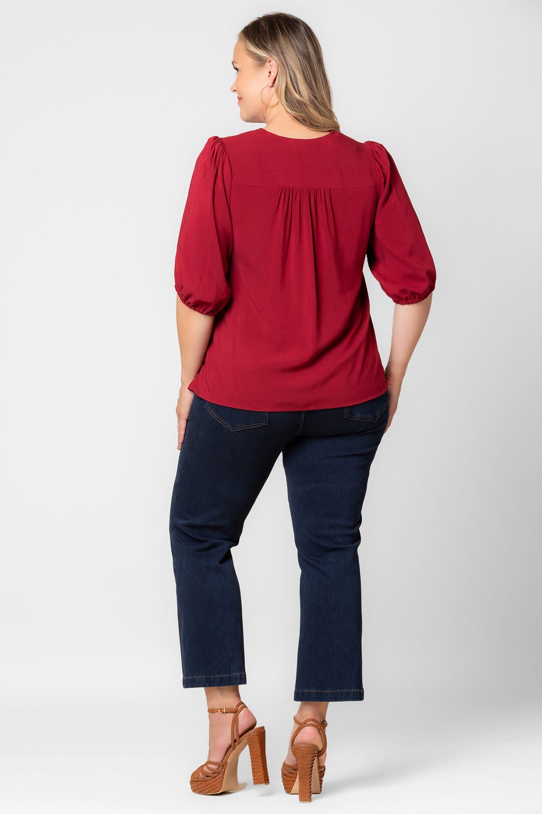Tacoma Trim Neckline Top, CRIMSON RED / Red, alternate image number 1