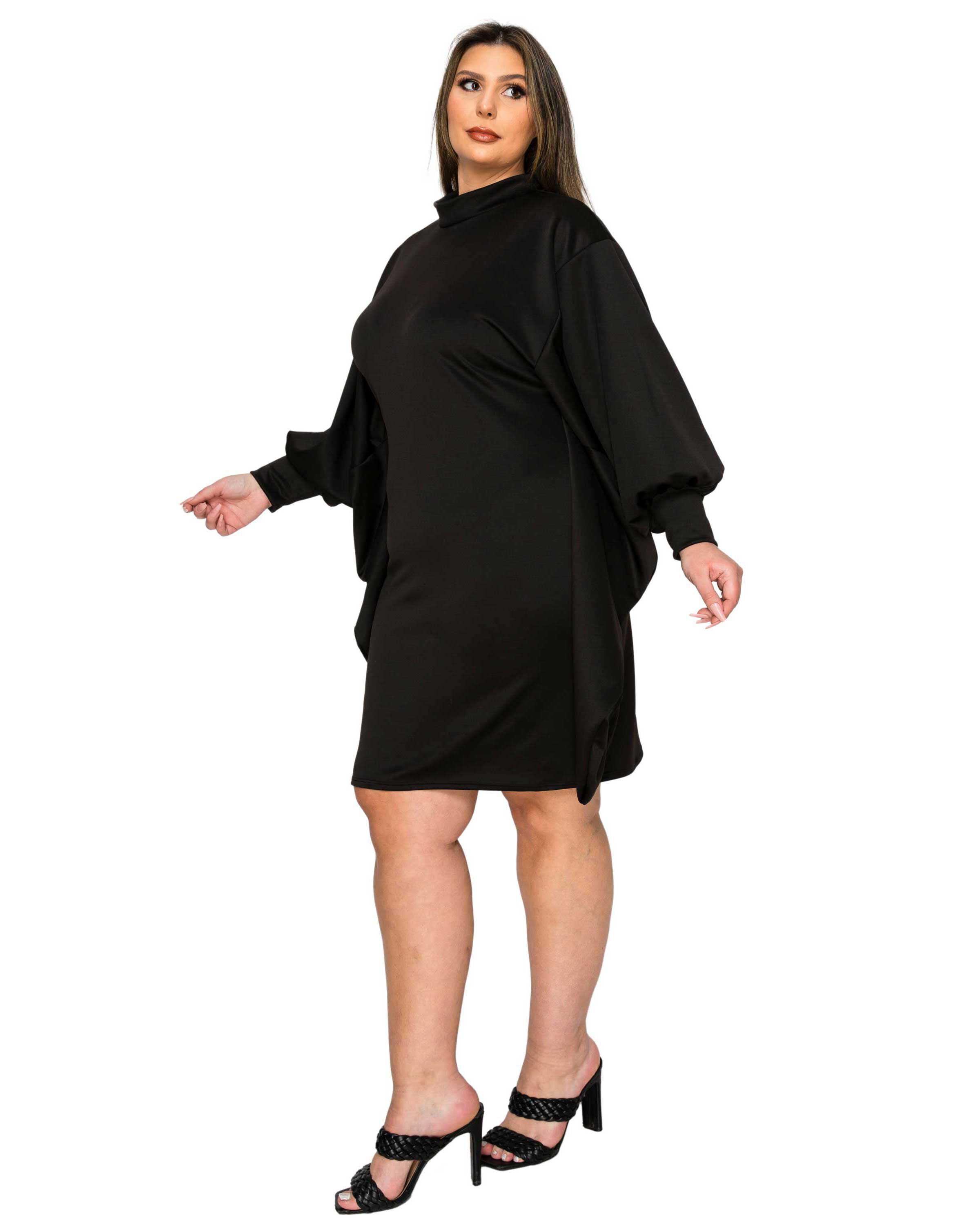 Alivera Mock Neck Mini Dress, Black / Black, alternate image number 1
