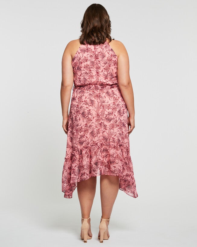 Sophia Halter Dress, Print / Pink, alternate image number null