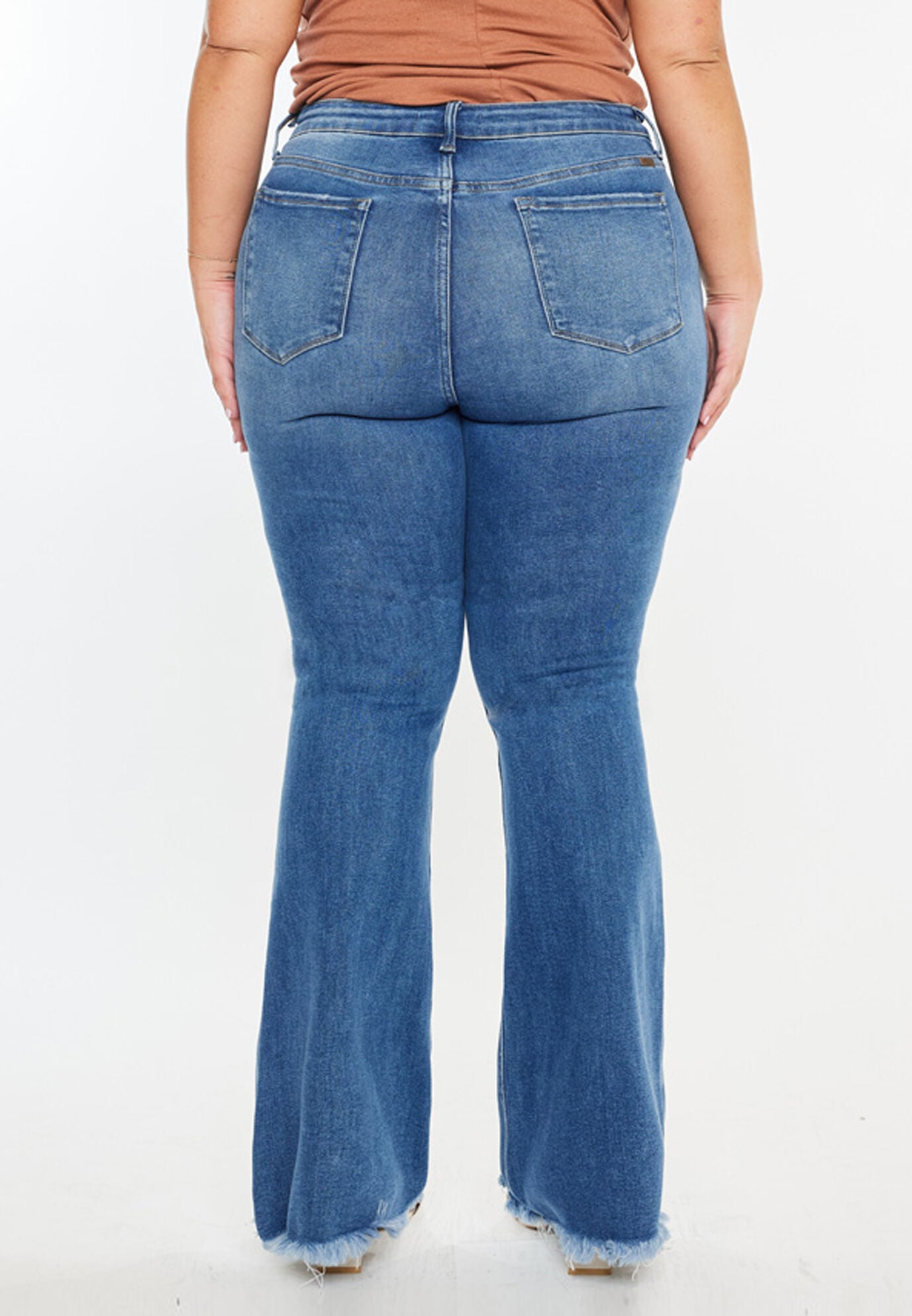 Tia Essentials High Rise Bootcut Jeans (Plus Size), Medium Wash / Medium Wash, alternate image number 3