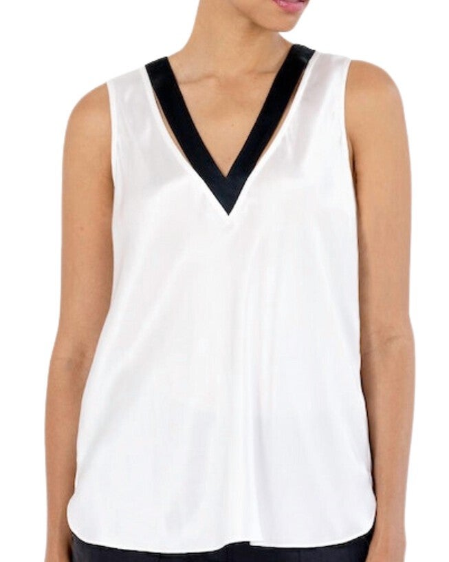 SPLICE UP LIFE SHELL BLOUSE IN WHITE, White / White, hi-res image number 0