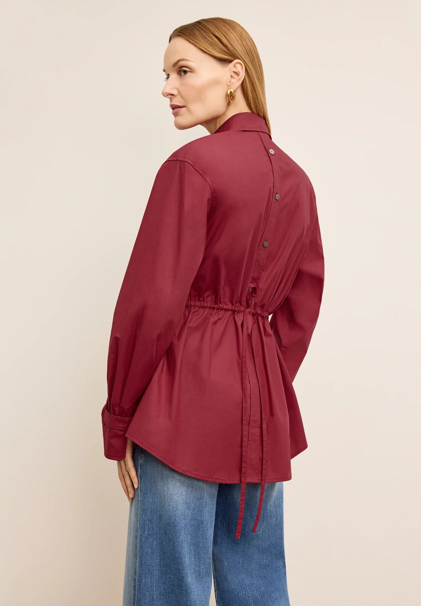 Bentley Al Fresco Shirt - Cotton Poplin, Cinnabar / Red, alternate image number 2